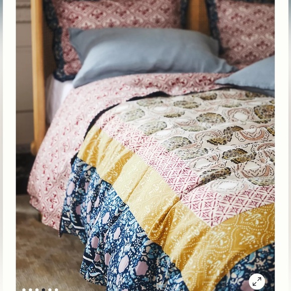 Anthropology Meguro Boho Cotton Slub dorm Twin Duvet cover sold out @ $370 - Picture 5 of 15